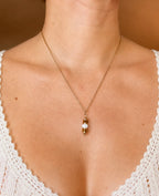 Collier pendentif Sienna – Œil de tigre & nacre