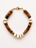 Bracelet Sienna – Œil de tigre, nacre & hématite dorée