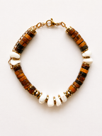 Bracelet Sienna – Œil de tigre, nacre & hématite dorée