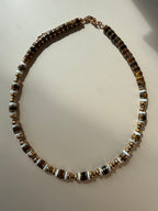 Collier SIENNA — DUNE – Œil de tigre & coquillage