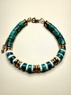 Bracelet CALYPSA — ELIA - turquoise & coquillage