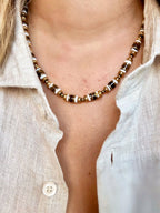 Collier SIENNA — DUNE – Œil de tigre & coquillage