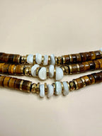 Bracelet Sienna – Œil de tigre, nacre & hématite dorée