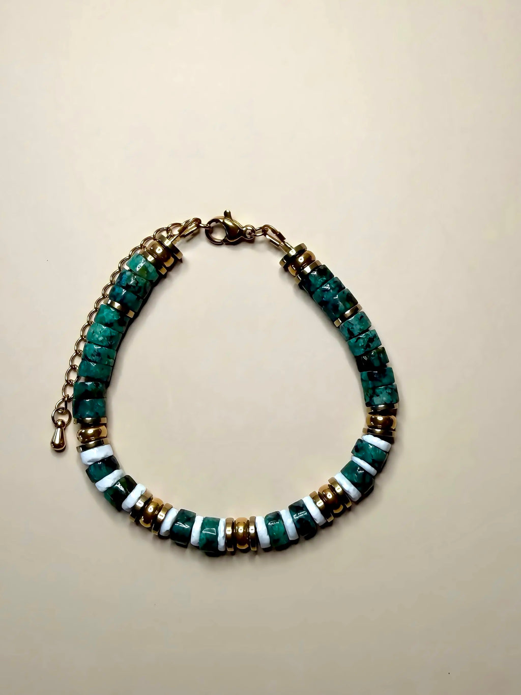 Bracelet CALYPSA — ELIA - turquoise & coquillage