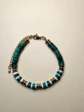 Bracelet CALYPSA — ELIA - turquoise & coquillage