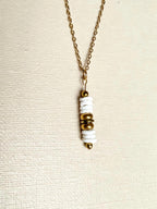 Collier pendentif Soléa - nacre & hématite