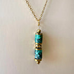 Talisman CALYPSA – Turquoise & hématite dorée