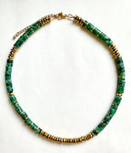 Collier CALYPSA – Turquoise africaine & hématite dorée