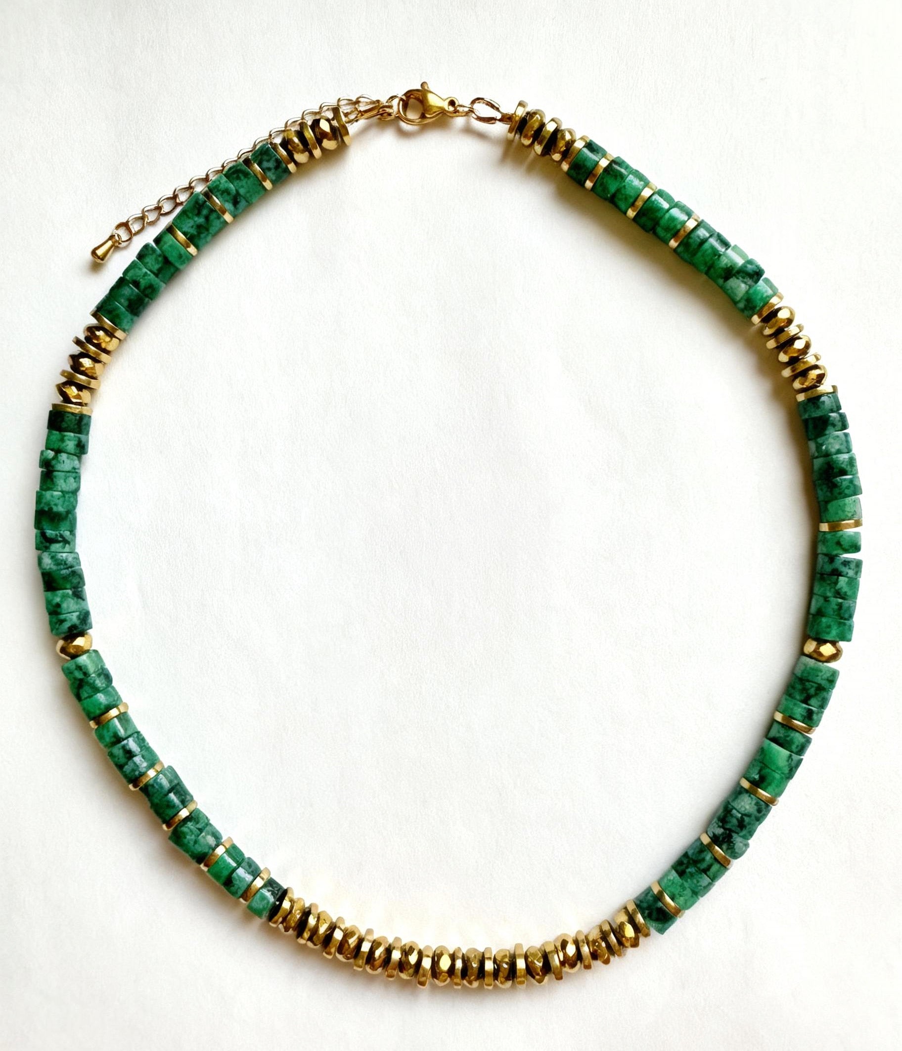 Collier CALYPSA – Turquoise africaine & hématite dorée